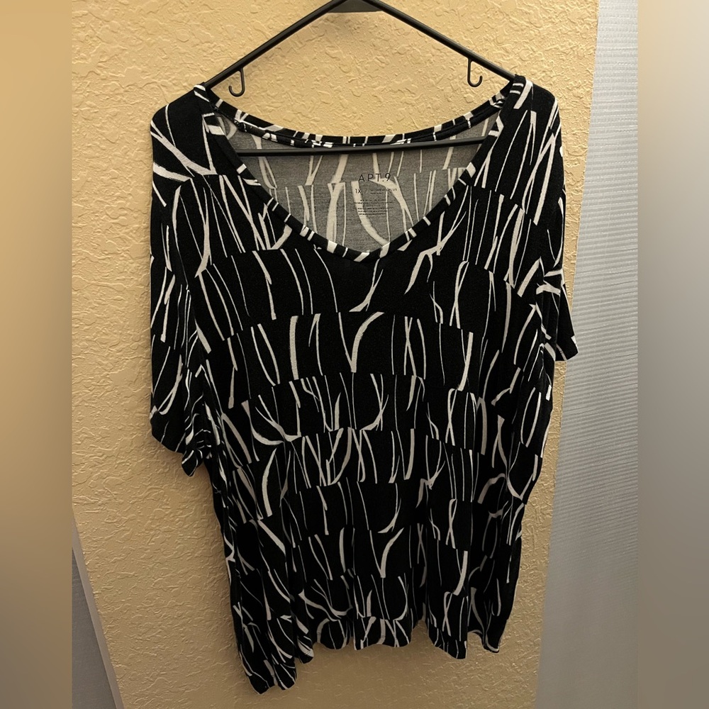 Pristine Condition! Black & White Short Sleeve Top